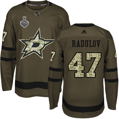 Men Adidas Dallas Stars #47 Alexander Radulov Green Salute to Service 2020 Stanley Cup Final Stitched NHL Jersey